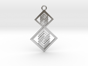 Geometrical pendant no.15 in Natural Silver