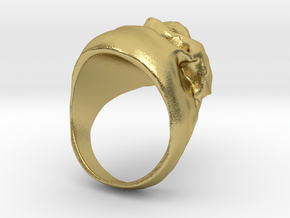 Skull Big Ring in Natural Brass: 7.5 / 55.5