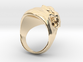 Skull Big Ring in 14k Gold Plated Brass: 7.5 / 55.5