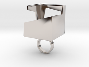 Rotocube in Rhodium Plated Brass