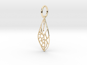 Leaf Pendant in 14k Gold Plated Brass