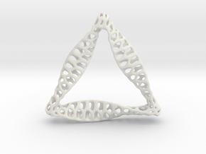 Triangular Pendant in White Natural Versatile Plastic