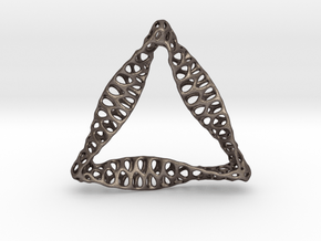 Triangular Pendant in Polished Bronzed-Silver Steel