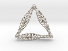 Triangular Pendant in Rhodium Plated Brass