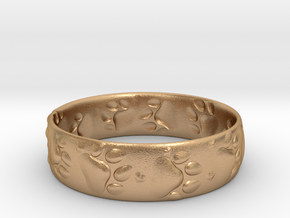 Paw prints and hearts ring in Natural Bronze: 6 / 51.5