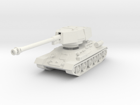 T34-100 tank scale 1/100 in White Natural Versatile Plastic