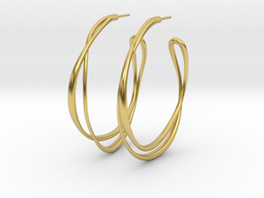 Cosplay Looped Hoop Earring (no guide holes) in Polished Brass