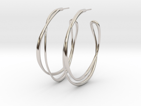Cosplay Looped Hoop Earring (no guide holes) in Rhodium Plated Brass