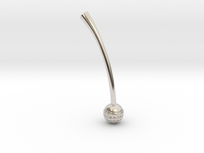 Ball Weighted Earring (part 2) in Rhodium Plated Brass