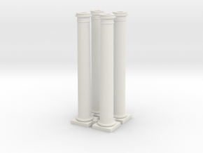 4 Doric Columns 3500mm high at 1 to 76 scaled in White Natural Versatile Plastic