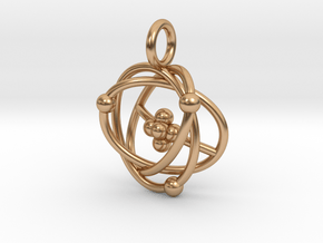 Atomic Model Pendant - Science Jewelry in Polished Bronze
