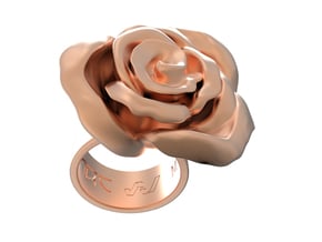 Rosa solitaria_M in 14k Rose Gold Plated Brass