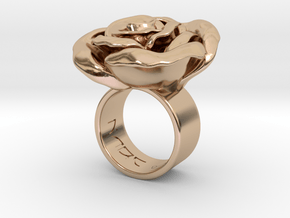 Rosa solitaria_L in 14k Rose Gold Plated Brass