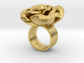 Rosa _Ring_S in Polished Brass
