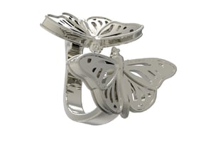 Butterflies in Love_L in Polished Silver