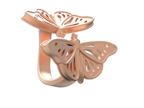 Butterflies in Love_M in 14k Rose Gold Plated Brass
