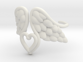 Tinas hearted wings in White Natural Versatile Plastic: 8 / 56.75