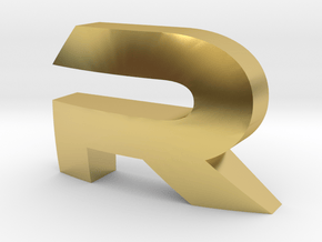 Letter-Ecocentric-R in Polished Brass