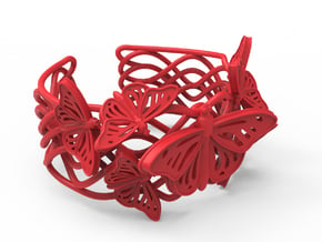 Butterflies in Love_Bracelet_M in Red Processed Versatile Plastic