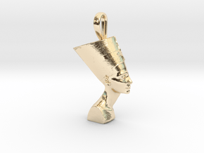 NEFERTITI petite necklace pendant (facing forward) in 14k Gold Plated Brass