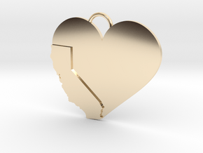 California Heart in 14k Gold Plated Brass