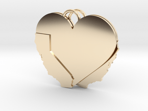 California Heart Earrings in 14k Gold Plated Brass