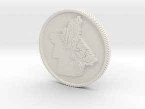 Butte Strong Coin in White Natural Versatile Plastic