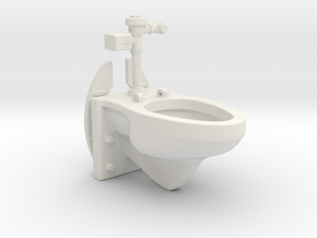 1:18 Scale Toilet - Articulated Wall Mounted with  in White Natural Versatile Plastic