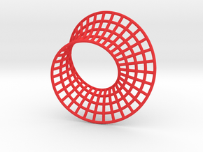 Minimal Mobius Grid in Red Processed Versatile Plastic: Small