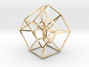 Associahedron K_6 in 14k Gold Plated Brass