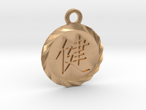 Kanji Health Pendant in Natural Bronze