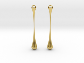 Falling Drops Earrings in Polished Brass