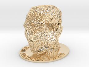 Customizable Name Plate in voronoi Ataturk bust in 14k Gold Plated Brass