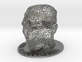 Customizable Name Plate in voronoi Ataturk bust in Natural Silver