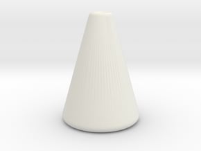 Simple Conical Light Cord Pull in White Natural Versatile Plastic