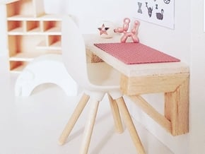 1:12 Chair v1 wooden legs 2 in White Natural Versatile Plastic