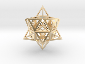 Wireframe Stellated Vector Equilibrium 3"  in 14K Yellow Gold