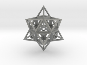 Wireframe Stellated Vector Equilibrium 3"  in Gray PA12