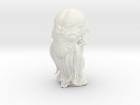 Cthulhu Head Bust in White Natural Versatile Plastic