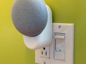 Clean & Minimal Google Home Mini Outlet Mount in White Natural Versatile Plastic