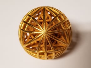 Tantric Star of Awesomeness Sphere (no bale) 2.5"  in Polished Gold Steel
