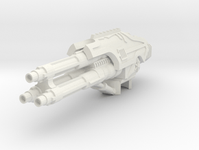 Titanicus Scaled Gun_warlord Laser blaster-V2 in White Natural Versatile Plastic