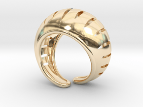 Rounded Ring "Carvings" in 14K Yellow Gold
