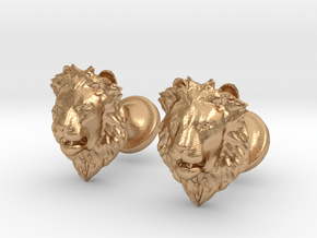 Lions Head cufflinks in Natural Bronze