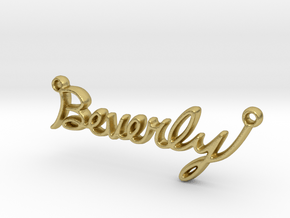 Beverly Script First Name Pendant in Natural Brass