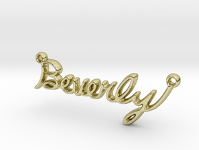 Beverly Script First Name Pendant in 18k Gold Plated Brass