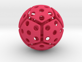 bouncing cat toy ball perforated size M in Pink Processed Versatile Plastic: Medium