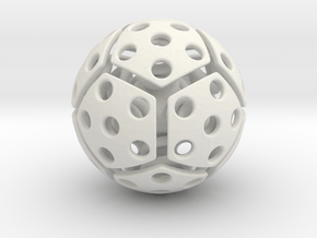 bouncing cat toy ball perforated size L in White Natural Versatile Plastic: Large
