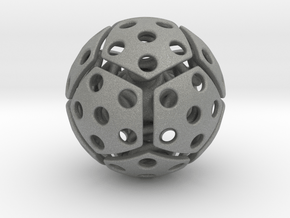 bouncing cat toy ball perforated size M in Gray PA12: Medium