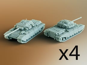 FV201 (A45) British Universal Tank Scale: 1:285 x4 in Smooth Fine Detail Plastic